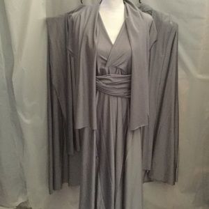 3 Bridesmaid Dresses Silver/Grey Long Wrap Around